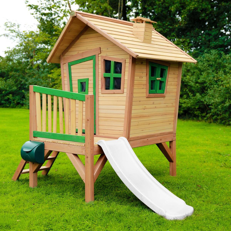 AXI Spielhaus Robin in Braun und Grün mit weißer Rutsche, B/H/L: 264 x 203 x 177 cm - Bild 2