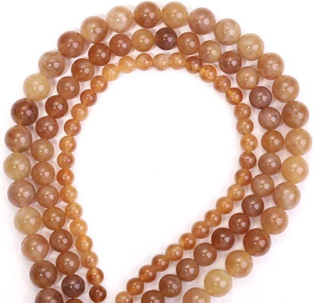 SANSWL Perlen, gelbe Jaspis, rund, Unisex - Bild 1