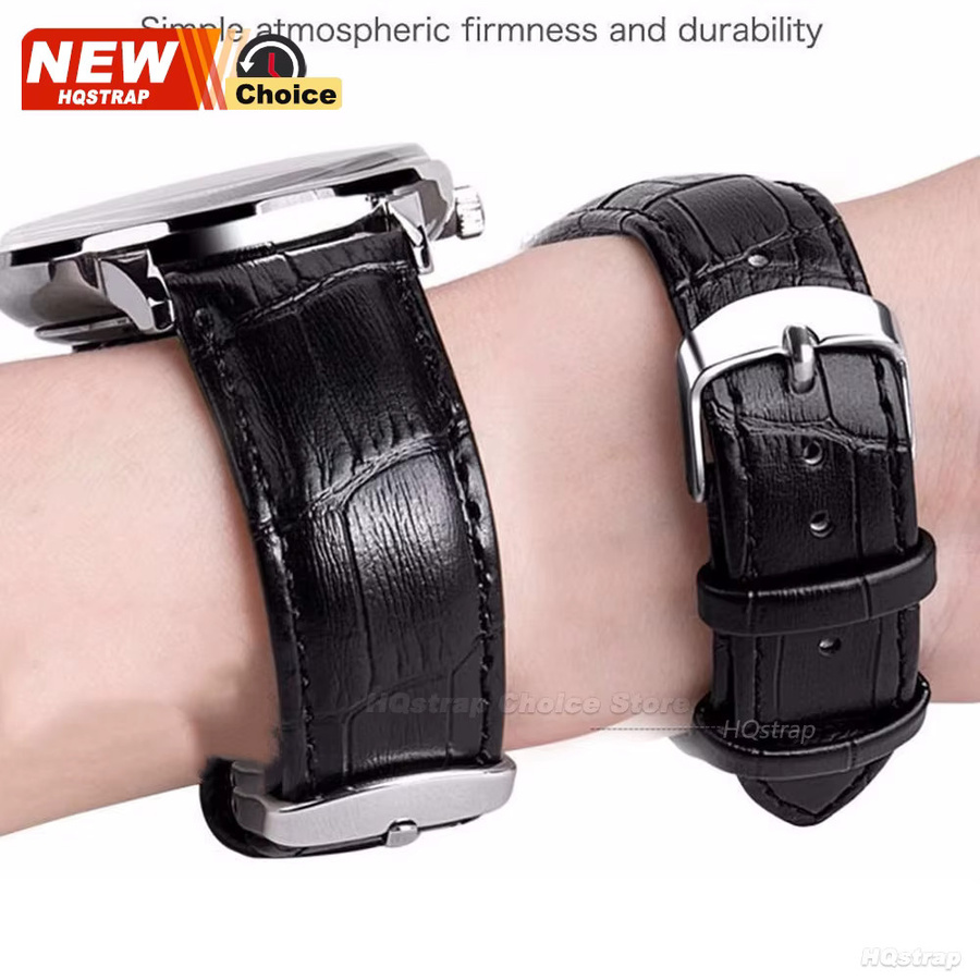 HQstrap Uhrenarmband PU-Leder, Schwarz, Unisex - Bild 3