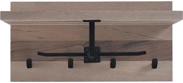 Garderobenpaneel Cinall mit Hutablage in Balkeneiche und Industrial-Design - Bild 1