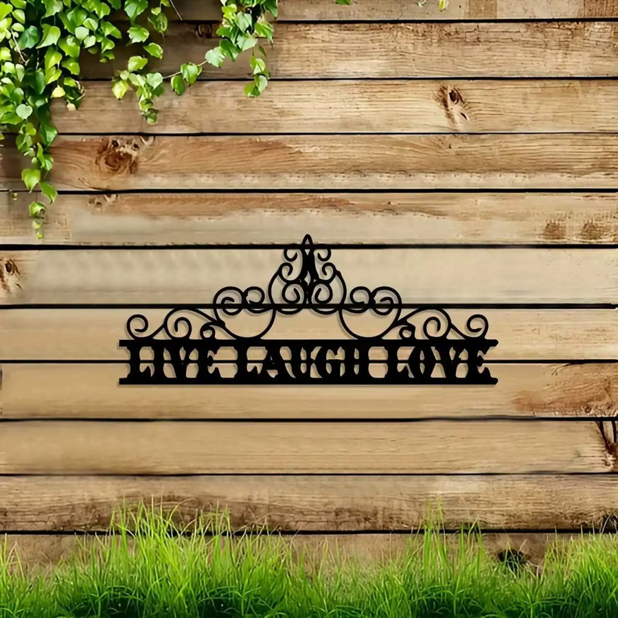 CIFBUY Vintage Metall-Wandschild Retro Live Laugh Love Eisenkunst-Dekoration in Schwarz - Bild 3