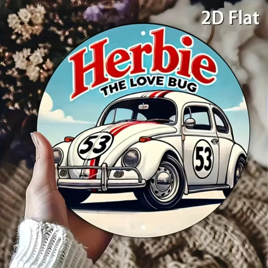 CIFBUY Metallschild Herbie The Love Bug Vintage Beetle Racing Wandkunst Retro-Auto-Dekor - Bild 4