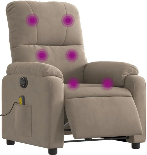 vidaXL Elektrischer Massagesessel in Beige aus Mikrofasergewebe mit Armlehnen - Bild 1