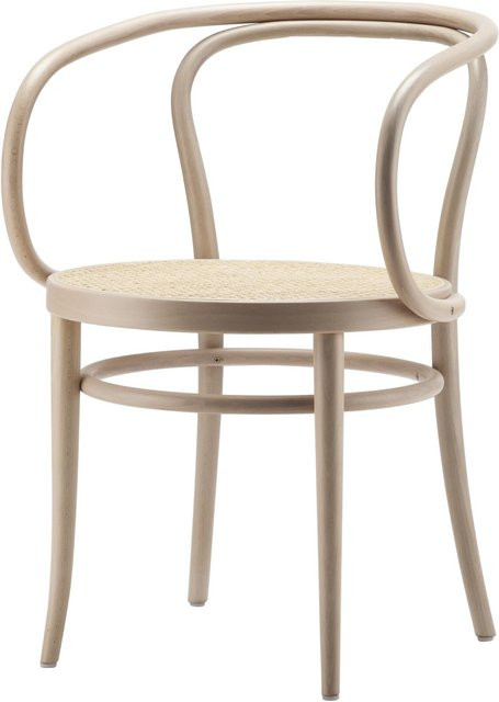 Thonet Stuhl 209 209 M mit Armlehnen in Beige aus Buchenholz und Rohrgeflecht - Bild 1