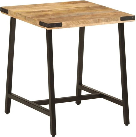 vidaXL Beistelltisch aus Massivholz Mango und Eisen in Braun und Schwarz, B/T/H: 45 x 45 x 50 cm