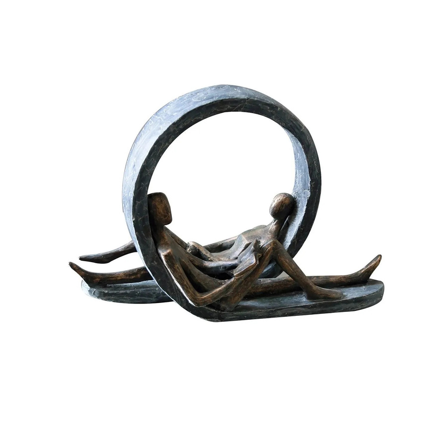 Gilde Skulptur Auszeit in Bronzefarben und Grau, Höhe: 29,5 cm, Breite: 22 cm - Bild 2