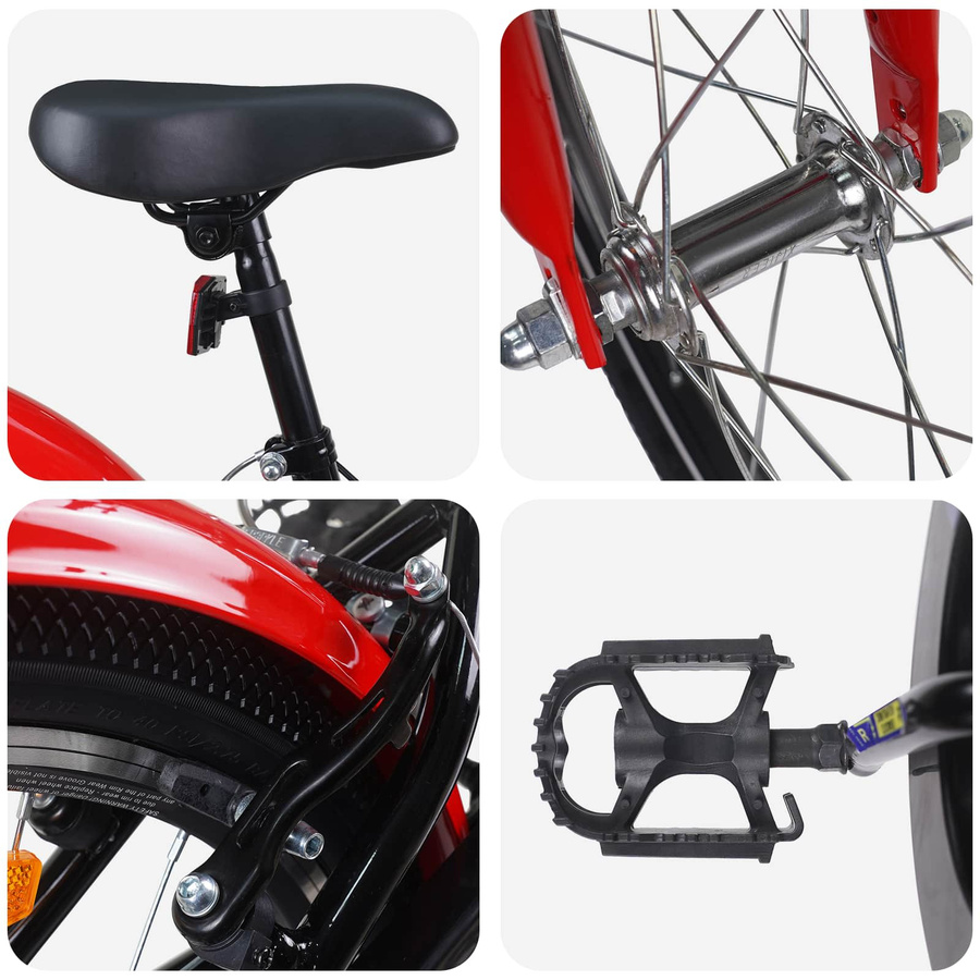 VD Home Furnishing Kinderfahrrad 18 Zoll Schwarz & Rot - Bild 2