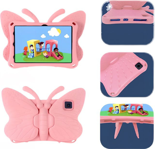 Schutzhülle AKABEILA für Samsung Galaxy Tab A7 S6 Lite 10,4 Zoll sowie Tab E 8 Zoll und 7 Zoll mit Standfunktion und Schmetterlings-Design in Grün oder Pink - Bild 1