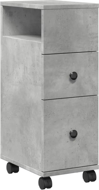 vidaXL Badschrank schmal mit Rollen in Betongrau aus Holzwerkstoff - Bild 1