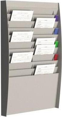 Paperflow Prospekt-Wandhalter für DIN A4, 20 Fächer, grau, B: 54,4 cm, H: 86,5 cm, T: 10,6 cm - Bild 1