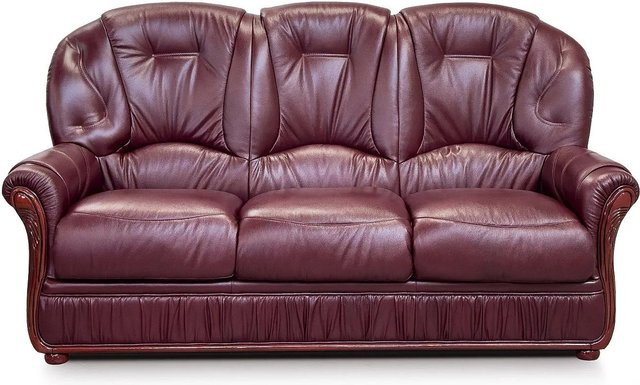 Vente-unique Sofa Daphne in Bordeaux aus Büffelleder mit 183 cm Breite - Bild 1