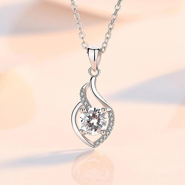 YIRAN Jewelry Halskette, Kupfer, Weiß, Zirkonia, Damen, 45cm - Bild 1