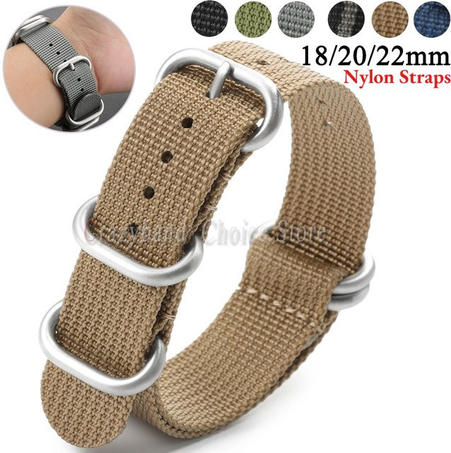 crazyband Uhrenarmband Textil/NATO, Schwarz, Unisex - Bild 1