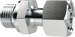 Riegler Einschraubverschraubung für Rohr Durchmesser 10 mm, M14x1,5a, Stahl verzinkt, Silber - Bild 1