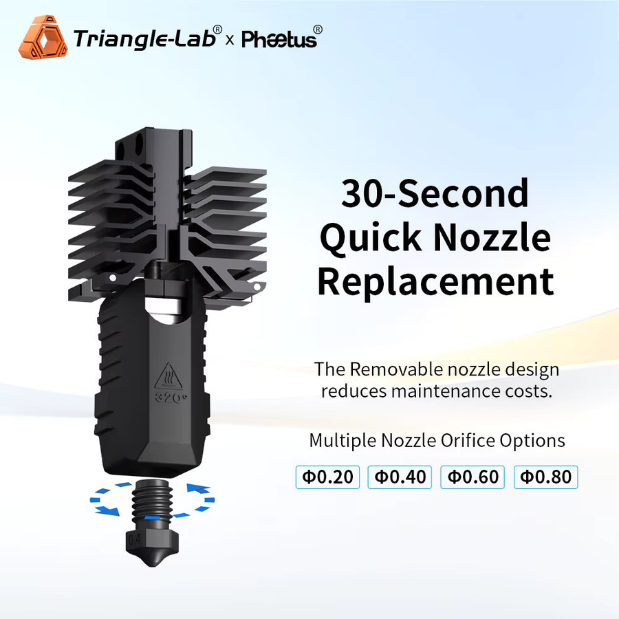 Trianglelab Conch Hotend für QIDI Plus4 mit EndCoat Technologie, High-Speed 30 mm3/s, Farbe: Schwarz - Bild 2