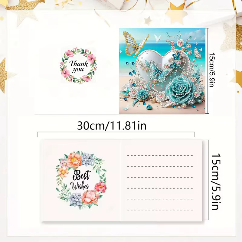 DIY-Diamantmalerei-Set, Blumenmuster-Design, 6-teiliges Set - Bild 2