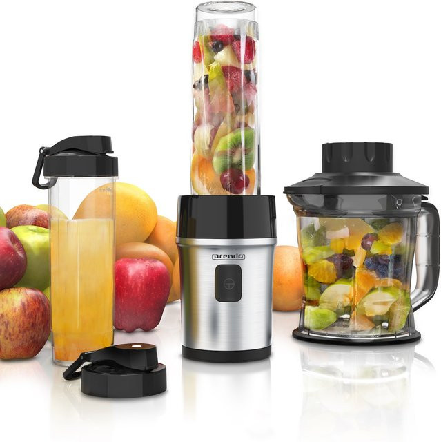 Arendo 2in1 Standmixer und Zerkleinerer aus Edelstahl in Silber mit 700 W und 1,2 l Fassungsvermögen - Bild 1