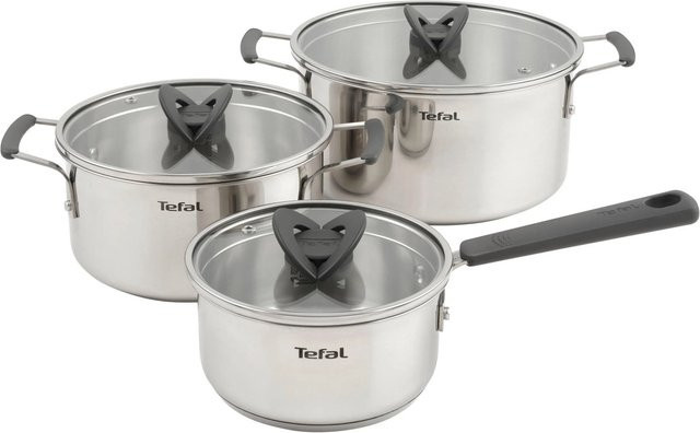 Tefal Opti Kochtopfset aus Edelstahl, 6-teilig, Silber - Bild 1