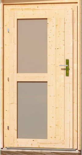 Karibu Saunatür für Außensaunen aus Holz mit Milchglasoptik, B/H: 78 x 175 cm - Bild 1