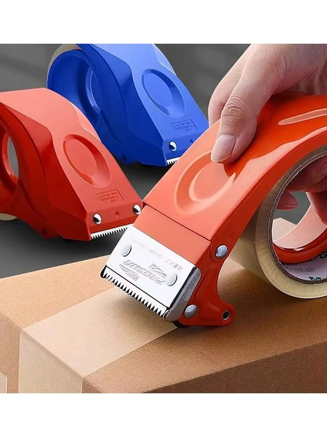 Tragbarer Klebebandabroller in Orange aus Kunststoff für Express-Verpackungen und Büroarbeiten - Bild 5