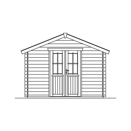 Skan Holz Gartenhaus Faro in Natur und Beige, B/H/T: 340 x 256 x 300 cm - Bild 4