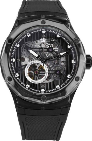 LOUIS XVI Herrenuhr Automatik, Edelstahl, 45 mm, Schwarz, 5 ATM