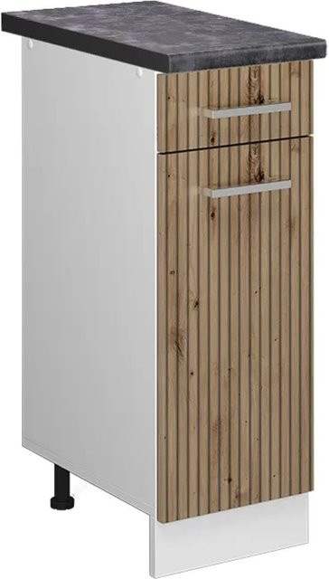 Vicco Küchenunterschrank R-Line Artisan-Eiche Weiß Anthrazit B: 30 cm, T: 60 cm, H: 81,6 cm - Bild 1