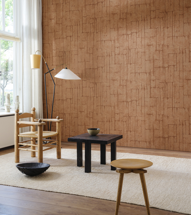 Arte Wallpaper Essentials Solco - Geometrisches Abstract Design in Braun, Non-Woven Tapete - Bild 1