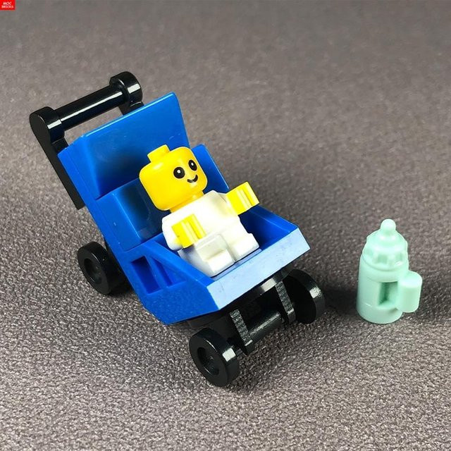 Yiran toy MOC Bausteine Kinderwagen Wiege Flaschenhalter, ab 6 Jahren - Bild 1