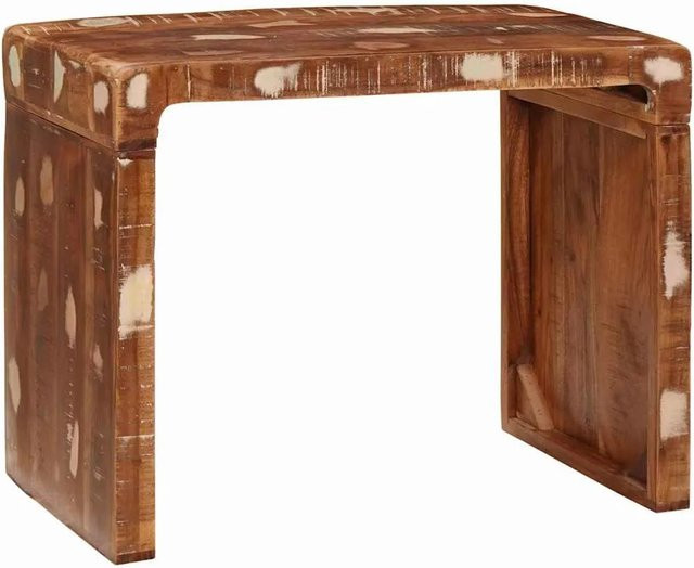 vidaXL Beistelltisch aus massivem Altholz in Braun, B/T/H: 60 x 35 x 45 cm - Bild 1