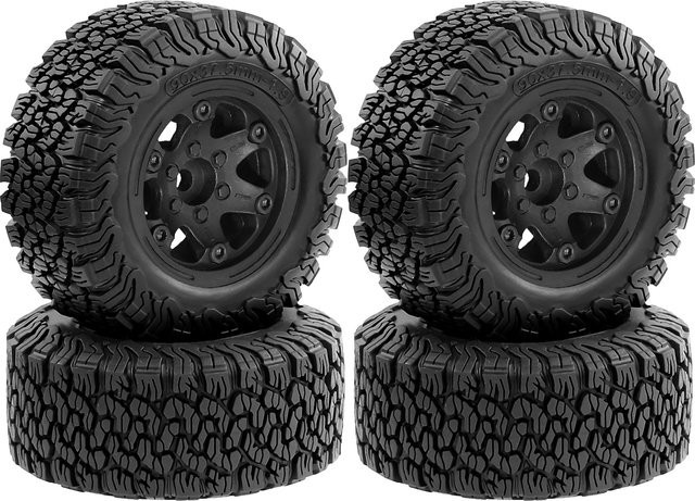 MJX Schlamm Slingers Reifen Set, 1/12, Kunststoff, Metall, Schwarz - Bild 1