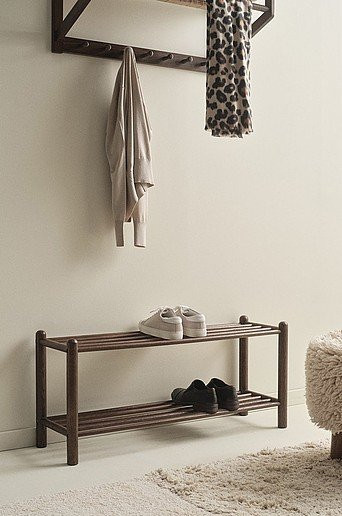Jotex OSLO Schuhregal aus Holz in Eiche, Rustikaler Stil, B/T/H: 100 x 44 x 30 cm - Bild 1