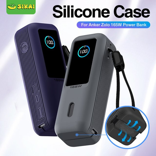 Anker Silikon-Schutzhülle in Schwarz für Zolo 25000mAh 165W Powerbank mit TF/SIM-Aufbewahrungstasche - Bild 1