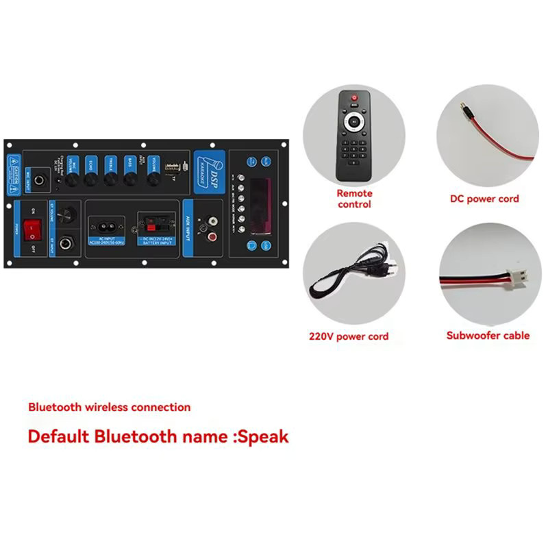 3CGRO-DSP Bluetooth Verstärker Modul für 8-18 Zoll Trolley Lautsprecher Outdoor Audio Amp Mono Stereo Schwarz - Bild 3