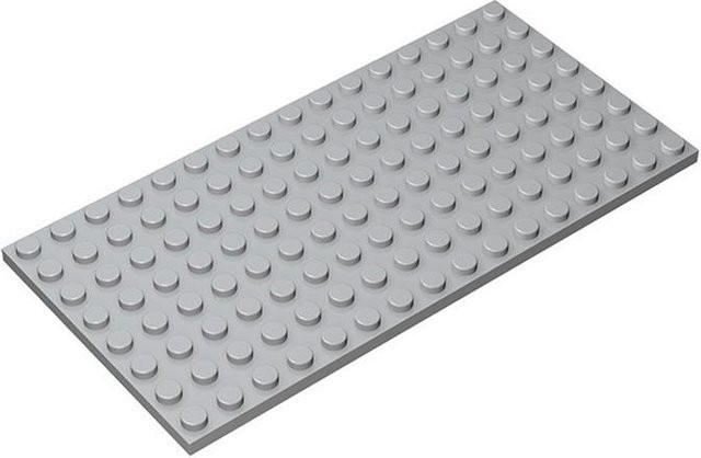 10-teiliges Set Bausteine Grundplatte 8x16 Noppen licht grau - Bild 1