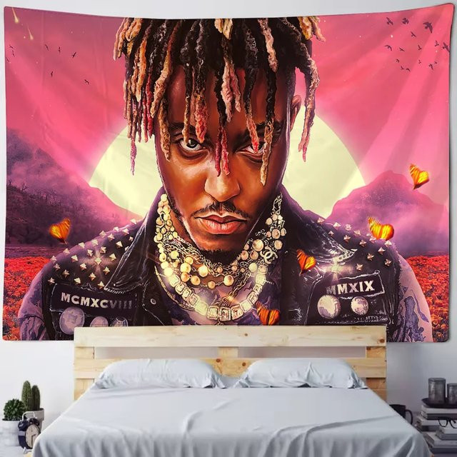 VIKAMA Juice WRLD Wandteppich Musik-Kunst Wandbehang Multicolour B: 70 cm, H: 50 cm - Bild 1