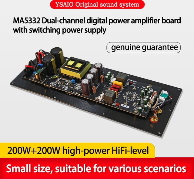 Ysaio Ma5332Ms Pure Power Amplifier Hochleistungs-Digitalverstärkerplatine in Multicolour mit 2X200W Zweikanalmodul für HiFi Audiophile-Qualität - Bild 1