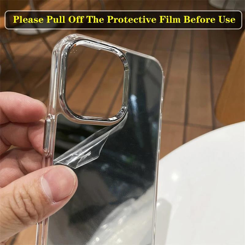 Transparente Silikon Handyhülle mit integriertem Kosmetikspiegel für Apple iPhone 15, 14, 13, 12, 11, XS, XR, Pro und Pro Max - Bild 2