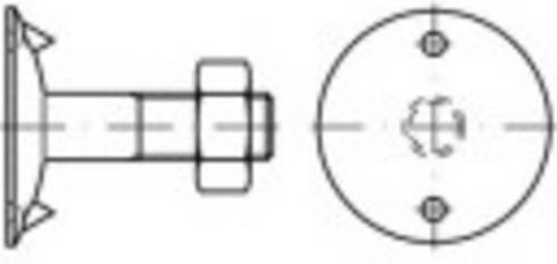 TOOLCRAFT Tellerschrauben M12 mit 35mm Außensechskant aus Stahl, 100 Stück - Bild 1
