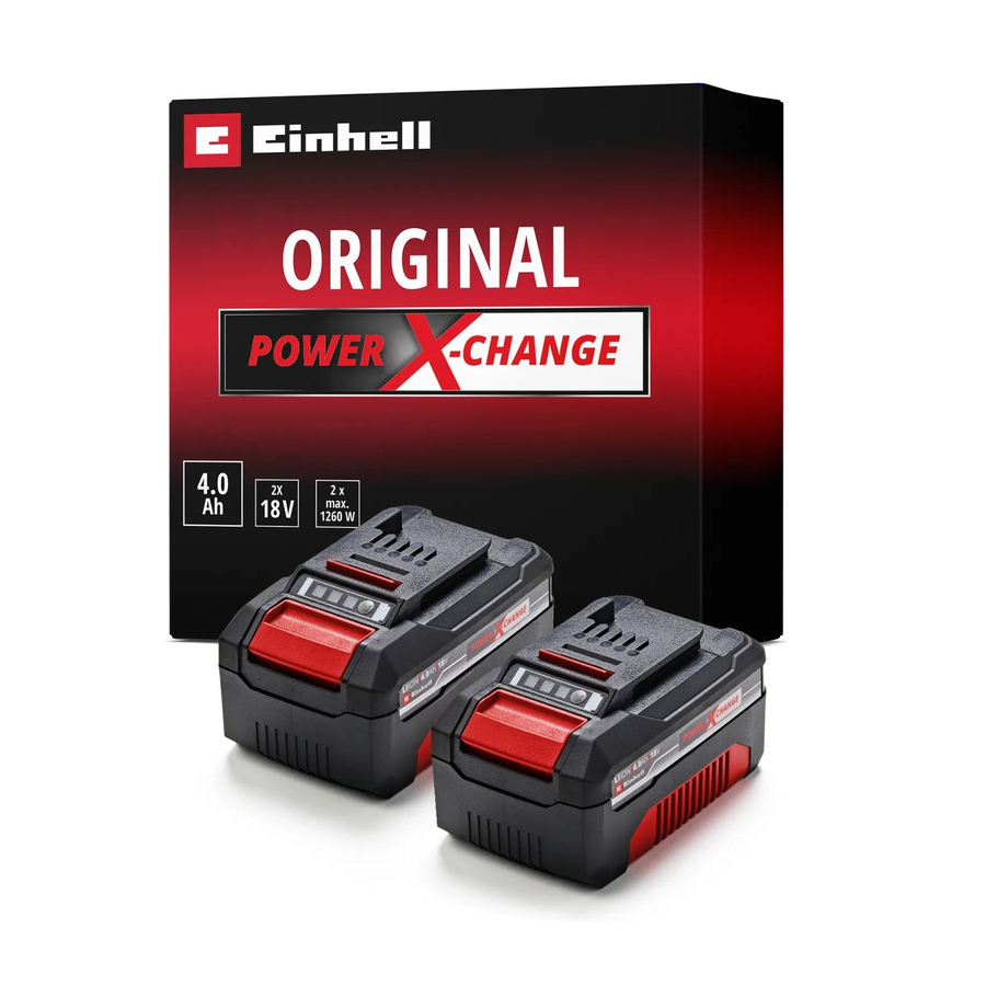 Einhell Power X-Change Akku PXC-Twinpack 2x 18 V 4 Ah Li-Ion in Rot/Schwarz - Bild 2