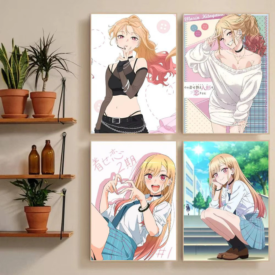 Wasserfester Anime Poster Aufkleber My Dress-Up Darling Wandkunst für Wohnzimmer und Schlafzimmer, Mehrfarbig - Bild 2