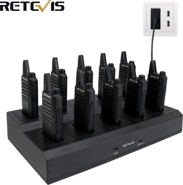 Retevis RT622 Mini Walkie-Talkie Set 10 Stück, PMR446 Zweiwege-Funkgeräte, Schwarz - Bild 1