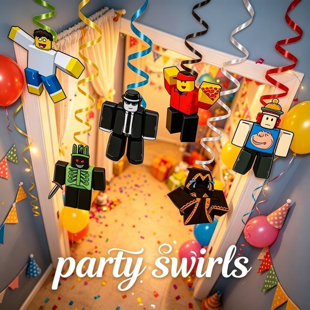6-teiliges Robloxed Forsaken Chance Hängespiralen-Set als Deckendekoration für Party und Geburtstag - Bild 1