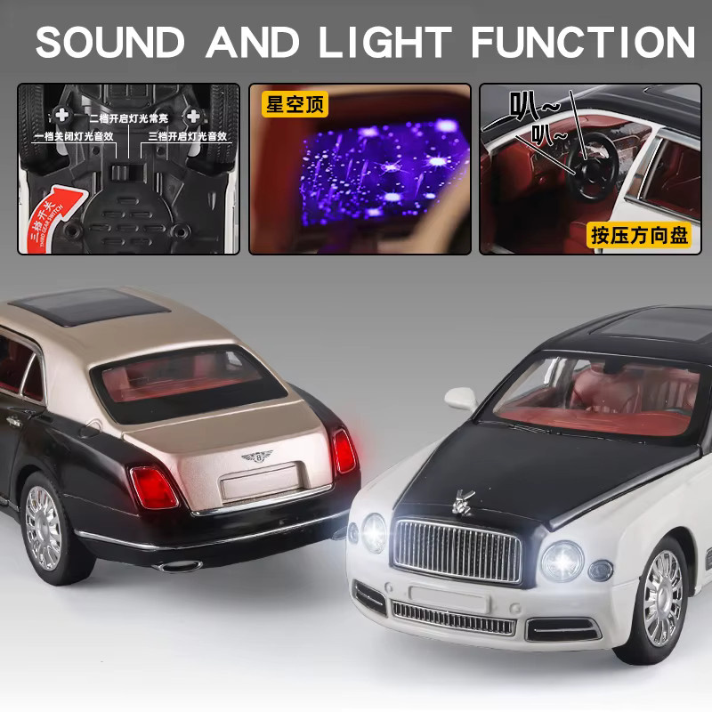 Maisto Bentley Mulsanne, Modell Auto, 1:24, Metall, Sound & Licht, ab 3 Jahren - Bild 3