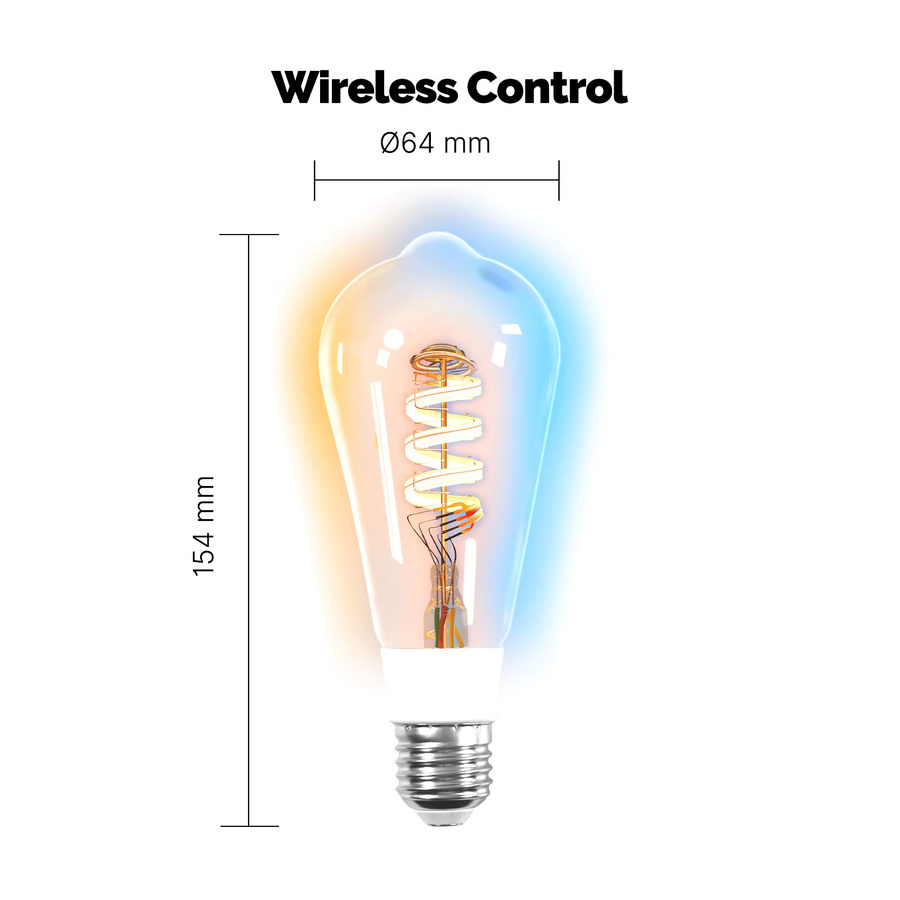 MOES Smart LED-Birne ST64 mit Tuya Zigbee/Matter WiFi, RGB-Farben, biologischem Rhythmus und Musikszenenmodus zur drahtlosen Steuerung - Bild 5