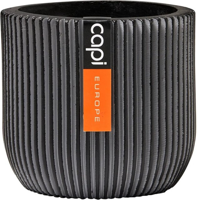Capi Pflanztopf Groove Kugel Oval Schwarz B: 24 cm, H: 21 cm, T: 21 cm - Bild 1