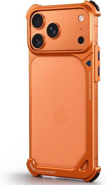Oatsbasf Rahmenlose Metall Handyhülle für iPhone 17 Pro Max und iPhone 17 Pro in Orange - Bild 1