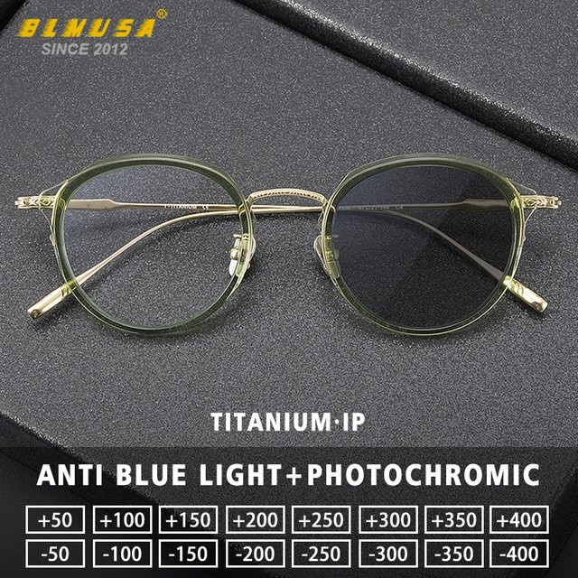 BLMUSA Korrektionsbrille, Titan, Vollrand, rund - Bild 1