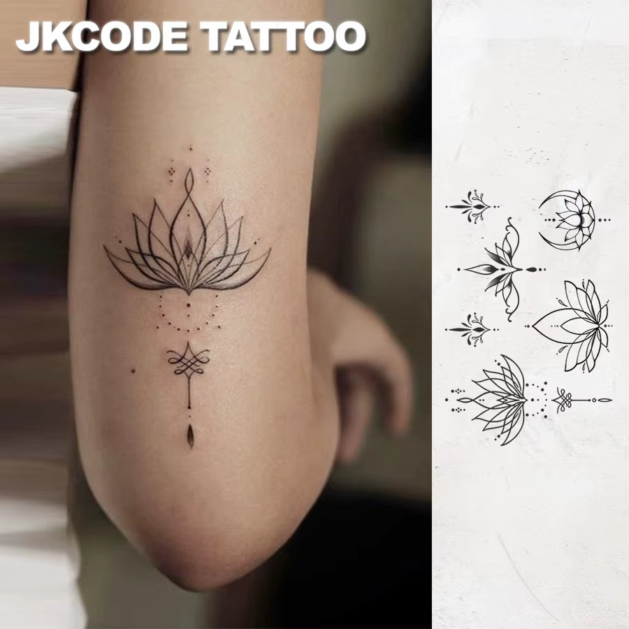 JKCODE TATTOO Mehndi-Design Semi-Permanente Tattoos, Brahma Lotus Totem, Damen - Bild 3