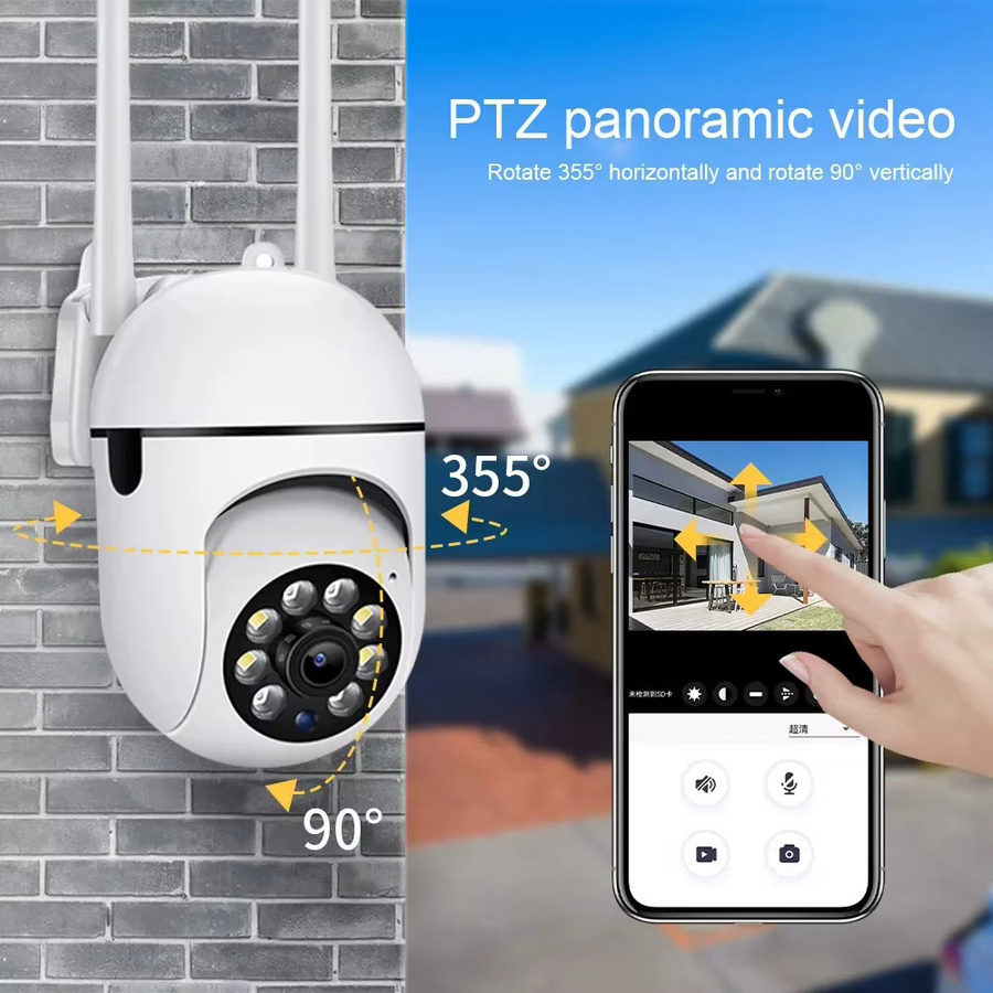 WLAN Outdoor PTZ Überwachungskamera mit 1080P Auflösung, 4X Digitalzoom und Audio-Funktion, Weiß - Bild 2